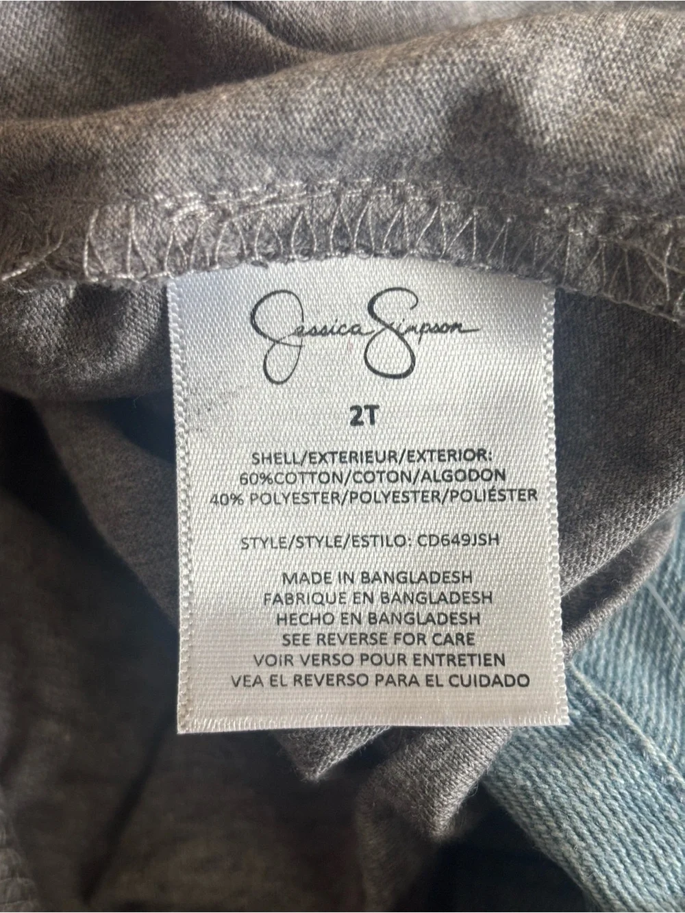 Jessica Simpson Girls Gray Heart Crop Tee with Rainbow Accent